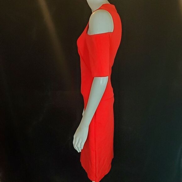 Zara Woman Red Cold Shoulder Dress (XS) - Picture 6 of 8